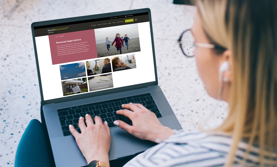 An image of a customer using the Steele Raymond website