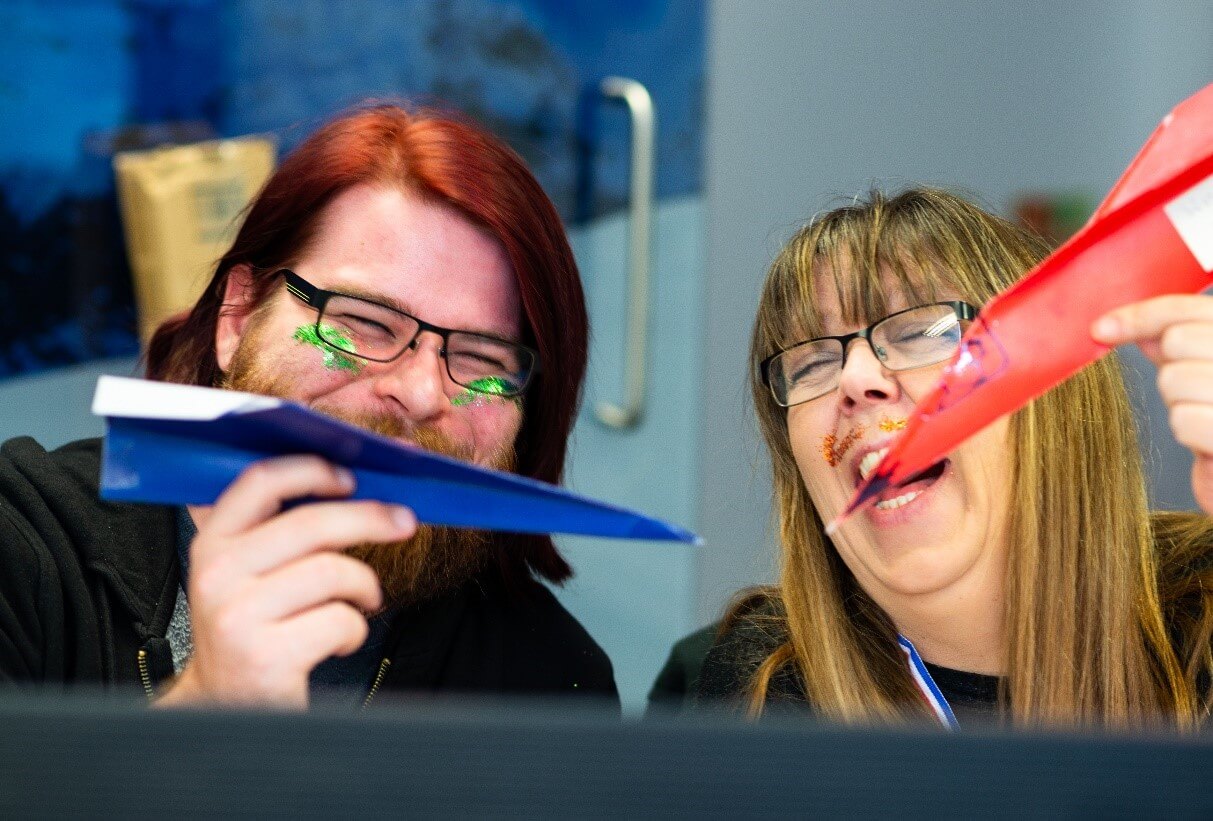 Seth and Amanda with Paper Aeroplanes